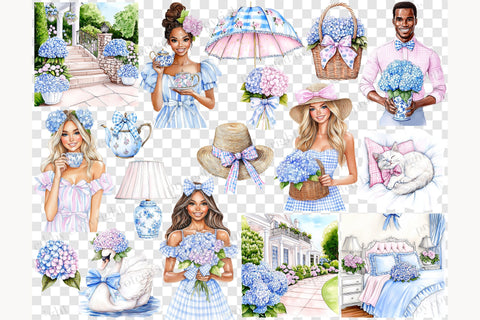 Hydrangea Clipart | Spring Flowers Graphics Bundle SVG GlamArtZhanna 