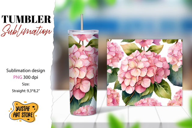 Hydrangea Flowers tumbler sublimation design Sublimation Yustaf Art Store 