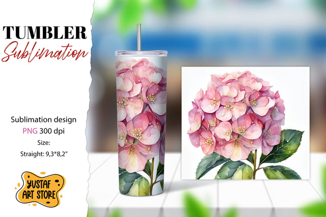 Hydrangea Flowers tumbler sublimation design Sublimation Yustaf Art Store 