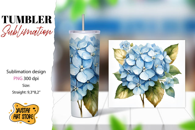 Hydrangea Flowers tumbler sublimation design Sublimation Yustaf Art Store 