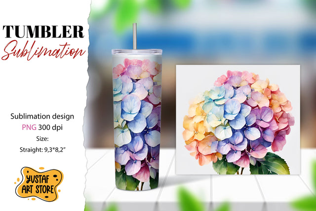 Hydrangea Flowers tumbler sublimation design Sublimation Yustaf Art Store 