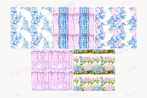 Hydrangea Papers | Spring Seamless Patterns Digital Pattern GlamArtZhanna 