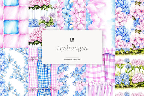 Hydrangea Papers | Spring Seamless Patterns Digital Pattern GlamArtZhanna 
