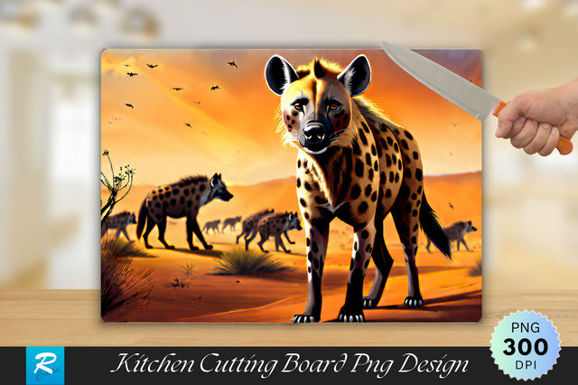 Hyena Background Cutting Board Sublimation Regulrcrative 