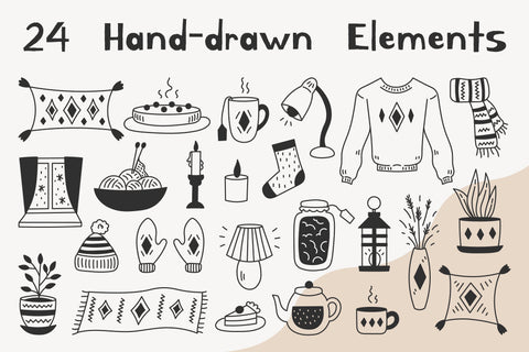 Hygge Doodles PNG Clipart Sublimation Rin Green 