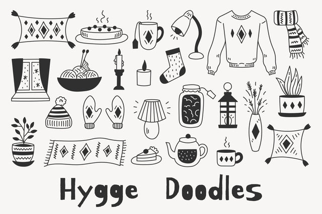 Hygge Doodles PNG Clipart Sublimation Rin Green 