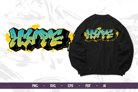 HYPE Graffiti Layered Street Text SVG Mozzatype 