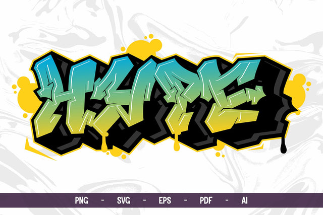 HYPE Graffiti Layered Street Text SVG Mozzatype 