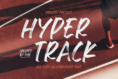 Hyper Track - All Caps Handbrushed Font Font Timur type 