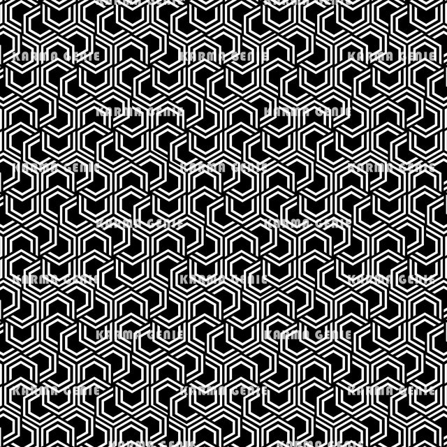 Hypnotic Black And White 1960s Retro Modern Geometric Pattern Digital Paper Digital Pattern Karma Genie Graphics 