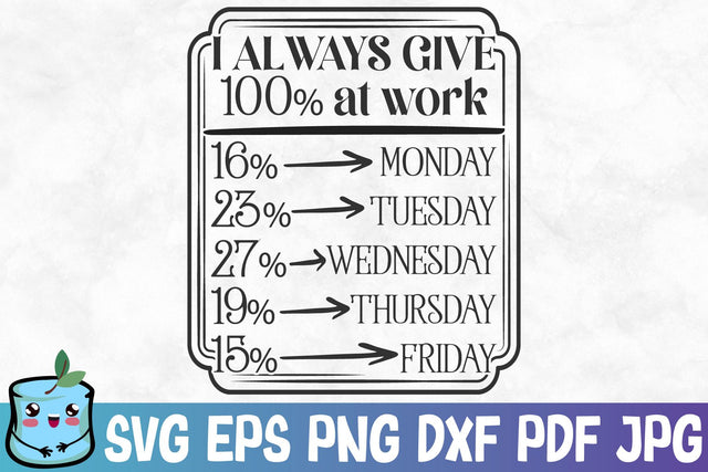 I Always Give 100 At Work SVG MintyMarshmallows 