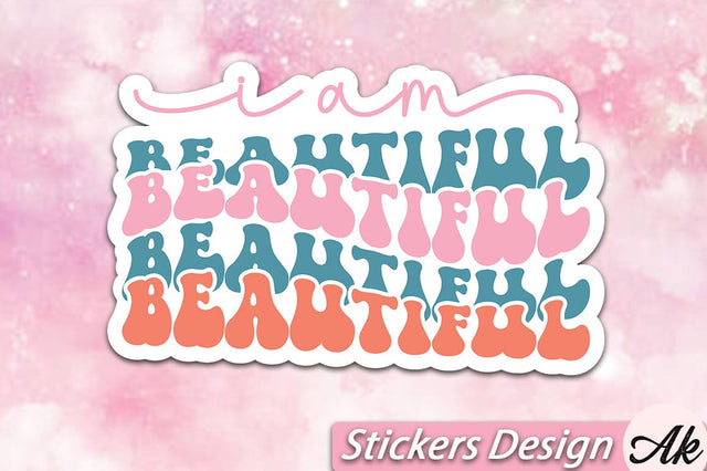 I am beautiful Stickers Design SVG akazaddesign 