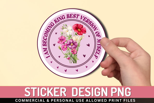 I am becoming king Sticker Design Sublimation Regulrcrative 