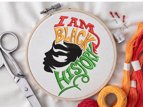 I Am Black History Embroidery design, African American Black History Embroidery, 4 Size Embroidery/Applique DESIGNS DesignDestine 
