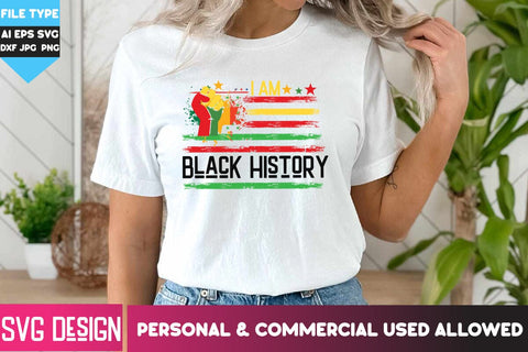I am Black History Sublimation PNG, I am Black History Sublimation Design, I am Black History SVG Cut Files, Black History Sublimation PNG 3D Paper BlackCatsMedia 