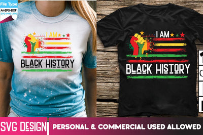 I am Black History Sublimation PNG, I am Black History Sublimation Design, I am Black History SVG Cut Files, Black History Sublimation PNG 3D Paper BlackCatsMedia 