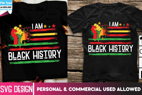 I am Black History Sublimation PNG, I am Black History Sublimation Design, I am Black History SVG Cut Files, Black History Sublimation PNG 3D Paper BlackCatsMedia 