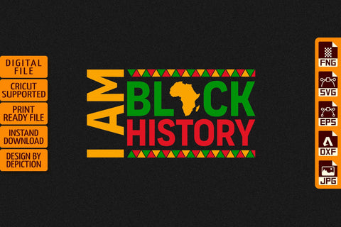 I Am Black History T-Shirt, Pride Month Shirt, Black History Month Shirt Print Template Sketch DESIGN Depiction Studio 