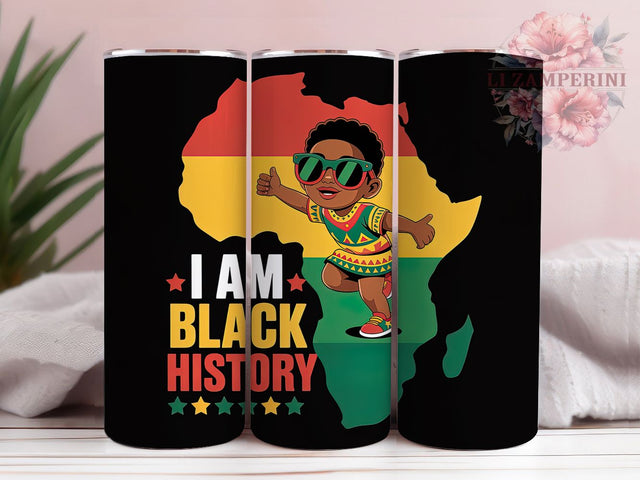 I Am Black History Youth Tumbler, Black Boy Pride Wrap, African American Empowerment Cup, 20oz Sublimation Wrap, Cultural Heritage Tumbler, Afrocentric Identity Cup, Strong Black Youth Wrap Sublimation Li Zamperini 