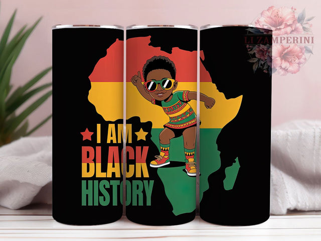 I Am Black History Youth Tumbler, Black Boy Pride Wrap, African American Empowerment Cup, 20oz Sublimation Wrap, Cultural Heritage Tumbler, Afrocentric Identity Cup, Strong Black Youth Wrap Sublimation Li Zamperini 
