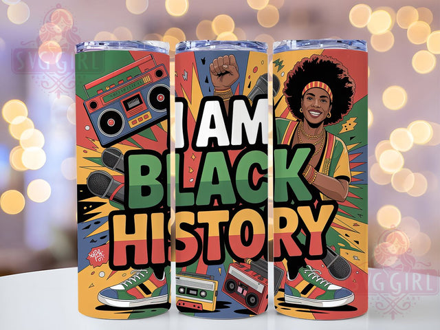 I Am Black History Youth Tumbler, Black History Month Wrap, Juneteenth Freedom Cup, 20oz Sublimation Wrap, African American Pride Tumbler, Cultural Heritage Cup, Empowerment Liberation Wrap Sublimation SvggirlplusArt 