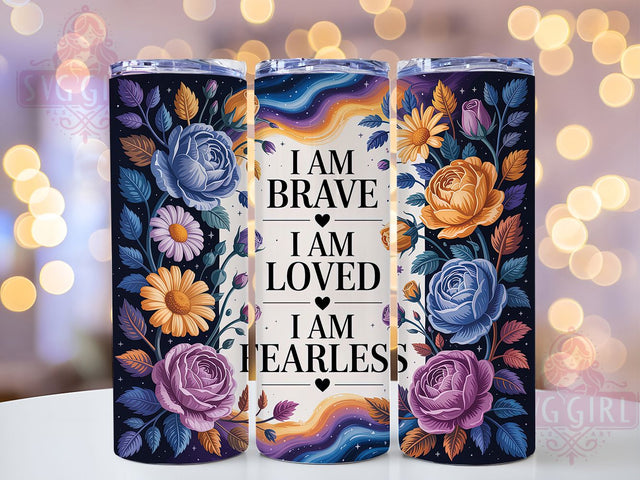 I Am Brave Positive Quote Tumbler, I Am Brave Wrap, 20Oz Tumbler Sublimation, Motivational Quote Drinkware, Self Empowerment Gift, Inspirational Tumbler Design, Confidence Boost Wrap Sublimation SvggirlplusArt 