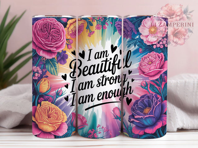 I Am Enough Butterfly Tumbler, Positive Affirmation Tumbler, Empowering Quote Wrap, Motivational Sublimation Wrap, Uplifting Butterfly Wrap, Inspirational Tumbler Design, Trendy Gift Idea Sublimation Li Zamperini 