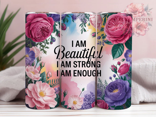 I Am Enough Butterfly Tumbler, Positive Affirmation Tumbler, Empowering Quote Wrap, Motivational Sublimation Wrap, Uplifting Butterfly Wrap, Inspirational Tumbler Design, Trendy Gift Idea Sublimation Li Zamperini 