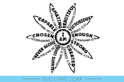 I Am Inspiration svg, a Sunflower svg with Faith and Christian Bible Verse svg SVG SVG Cut File 