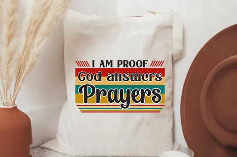 I Am Proof That God Answers Prayers PNG, Retro Wavy Text, Christian Humor, Sublimation Design, Digital Sublimation Jagonath Roy 