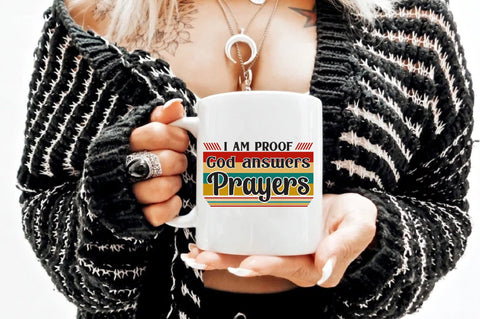 I Am Proof That God Answers Prayers PNG, Retro Wavy Text, Christian Humor, Sublimation Design, Digital Sublimation Jagonath Roy 