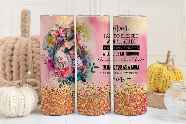 I Am So Blessed 20oz tumblers wrap PNG, Mother's Day Tumbler skinny Sublimation design, glitter leopard print png, mom life, animal print Sublimation BouDesign 