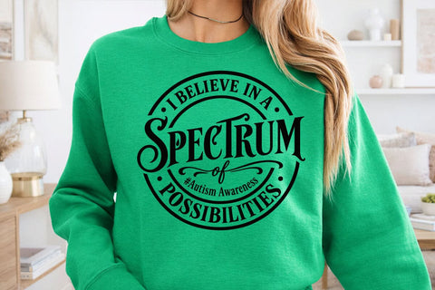 I Believe In A Spectrum Of Possibilities Svg Png, Autism Svg, Autism Awareness Svg, Autism Round Label Svg, Positive Message, Awareness Svg SVG DesignDestine 