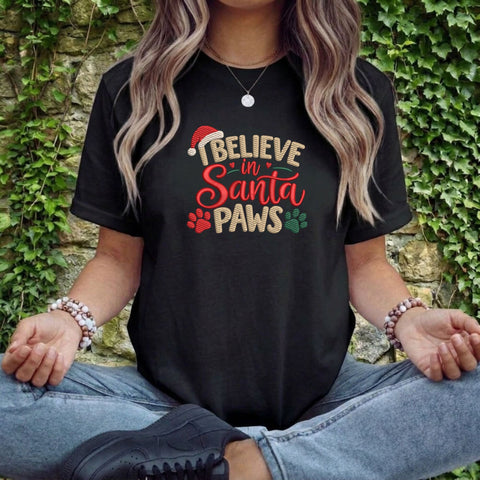 I Believe in Santa Paws Embroidery Design – Christmas Dog Paw Print Holiday Machine Embroidery File Embroidery/Applique DESIGNS PatternFeed8 