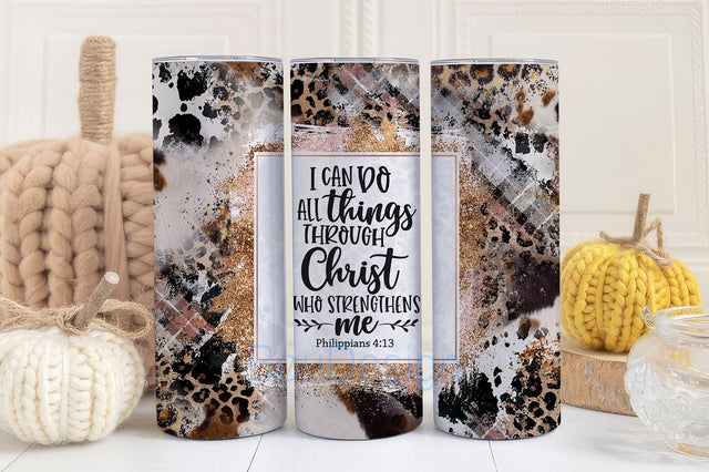 I can do all things through Christ religious, christian tumbler wrap png instant download Sublimation BouDesign 