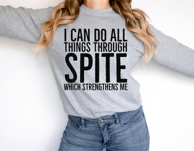 I Can Do All Things Through Spite Which Strengthens Me | Motivational Parody PNG | Sarcastic Inspiration Design Sublimation Crafting After Dark 