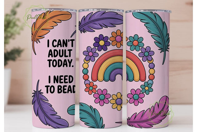 I Can't Adult Today Tumbler Wrap Sublimation PixelChick 