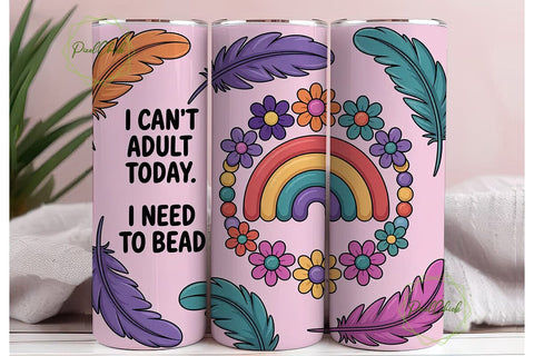 I Can't Adult Today Tumbler Wrap Sublimation PixelChick 