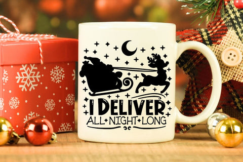 I Deliver All Night Long| Sarcastic Santa Claus SVG Cutting Files. SVG CosmosFineArt 