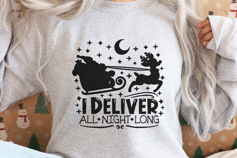 I Deliver All Night Long| Sarcastic Santa Claus SVG Cutting Files. SVG CosmosFineArt 