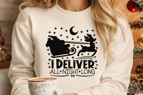 I Deliver All Night Long| Sarcastic Santa Claus SVG Cutting Files. SVG CosmosFineArt 