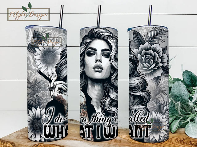 I Did A Thing Called What I Want 20oz Skinny Tumbler Wrap, Sunflowers Tumbler Wrap PNG Sublimation iStyleDesign 