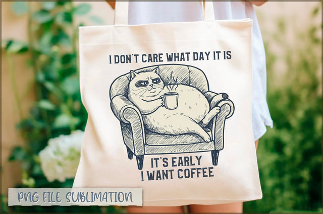 I don't care what day it is it's early i want coffee Tote Bag Sublimation Shetara Begum 