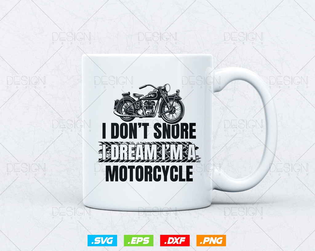 T-shirt Homme Humoristique « I Don't Snore I Dream I'm A Motorcycle » - Couleurs Multiples - Coupe Loose - Neuf Sans Étiquettes