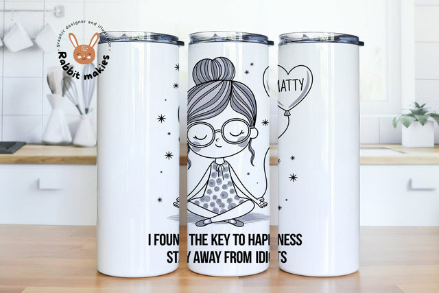 I Found The Key To Happiness 20oz Skinny Tumbler Sublimation Designs Sublimation Rabbitmakies 