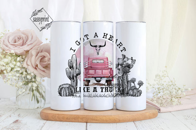I Got a Heart Like a Truck Tumbler Print Design PNG Sublimation sassyprint 