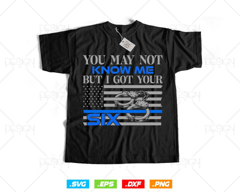 I Got Your Six Thin Blue Line Police T shirt Design Ai Svg Png Files, Police Law Enforcement Supporters, Veterans Day svg files SVG DesignDestine 