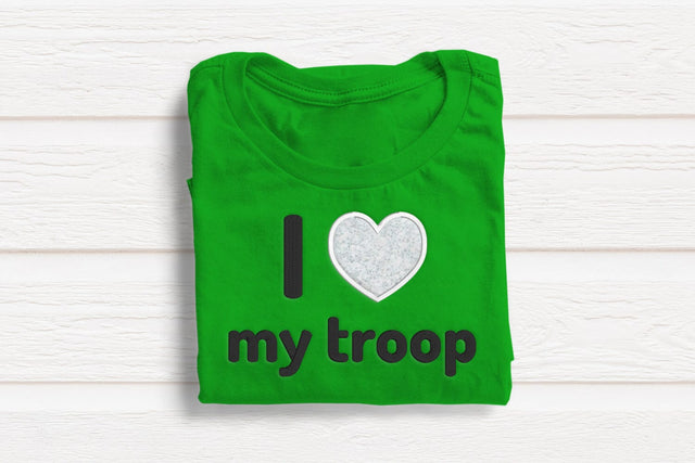 I Heart My Troop Applique Embroidery Embroidery/Applique DESIGNS Designed by Geeks 