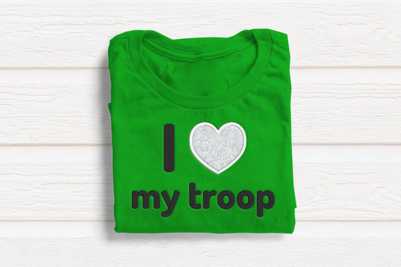 I Heart My Troop Applique Embroidery Embroidery/Applique DESIGNS Designed by Geeks 