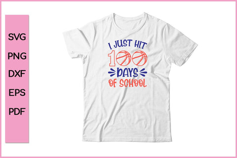 I JUST HIT 100 DAYS OF SCHOOL Funny 100 Day's School SVG PNG Craft Cut File SVG SVG Print File 